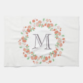 Korallenblumenmonogramm Geschirrtuch (Horizontal)