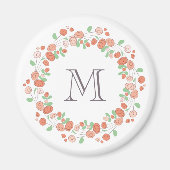 Korallenblumenmonogramm Magnet (Vorne)