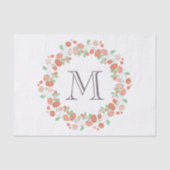 Korallenblumenmonogramm Seidenpapier (Vorderseite)