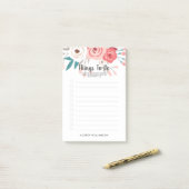 Korallenblumenschrift Personalisiert zu führen Post-it Klebezettel (Auf Schreibtisch)