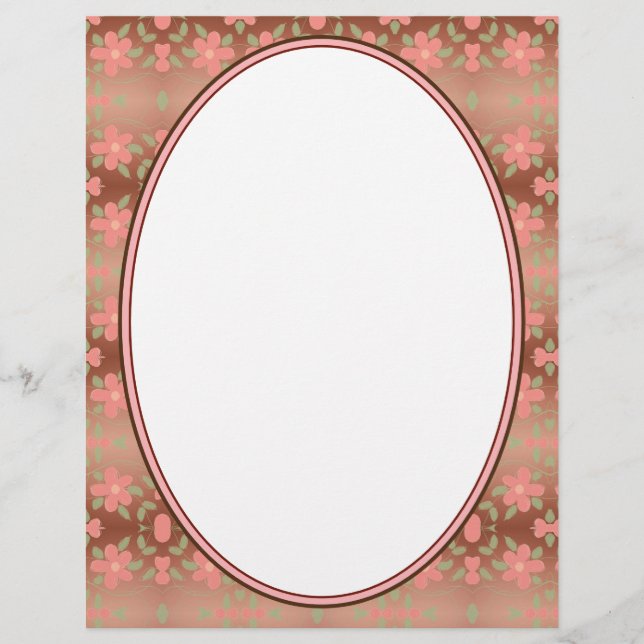 Korallenblüte mit Braun Briefbogen (Vorderseite)