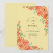 Korallenblüten-Hochzeit Einladung (Vorne/Hinten)