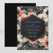 Korallenblüten-Romanze-Hochzeit Einladung (Vorne/Hinten)