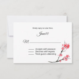 Korallenblütenzweig-Hochzeitstag RSVP Karte