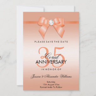 Korallenbogen und -band 35. Hochzeitstag Save The Date