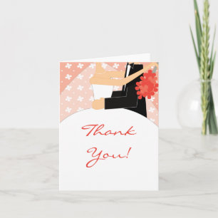 Korallenbräune und -bräuche Danke, Note Card Dankeskarte