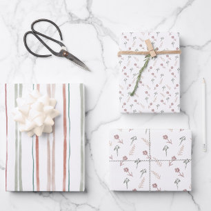 Korallenbroschüre   SET 3 Geschenkpapier Set