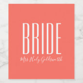 Korallenbrücke Name Personalisiert Weinetikett (Einzelnes Label)