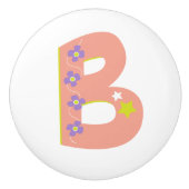 Korallenbuchstabe B mit Monogramm Griff Knopf (Vorderseite)