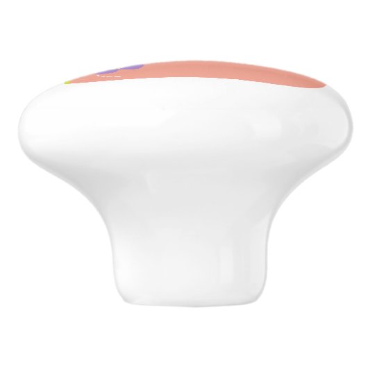 Korallenbuchstabe B mit Monogramm Griff Knopf (Seitenansicht)