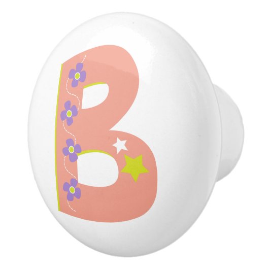 Korallenbuchstabe B mit Monogramm Griff Knopf (Rechts)