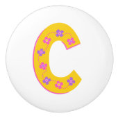 Korallenbuchstabe C mit Monogramm Griff Knopf (Vorderseite)