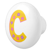 Korallenbuchstabe C mit Monogramm Griff Knopf (Rechts)