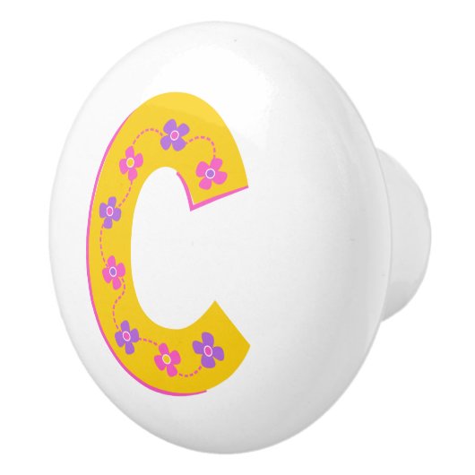 Korallenbuchstabe C mit Monogramm Griff Knopf (Rechts)