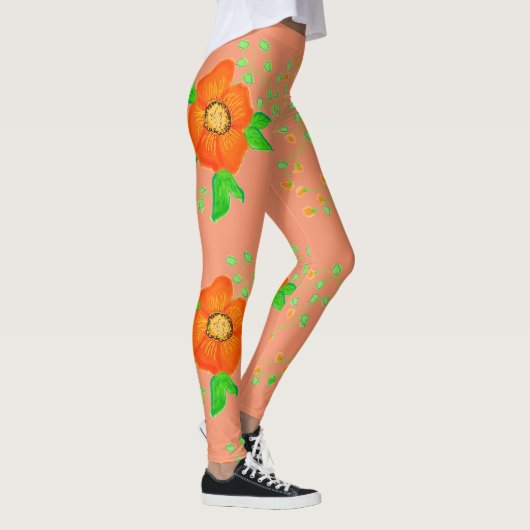 Korallencreme und Orange Leggings (Rechts)