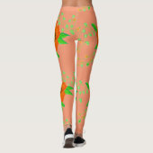 Korallencreme und Orange Leggings (Rückseite)