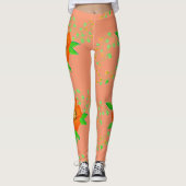 Korallencreme und Orange Leggings (Vorderseite)