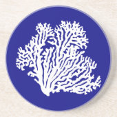 Korallendekor in Blau und Weiß Untersetzer (Vorne)