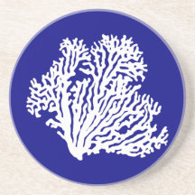 Korallendekor in Blau und Weiß