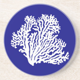Korallendekor in Blau und Weiß Untersetzer