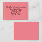 Koralleneintrittskarten Begleitkarte (Vorne/Hinten)