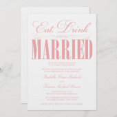 Korallenessen, trinken & Verheiratet sein | Einlad Einladung (Vorne/Hinten)