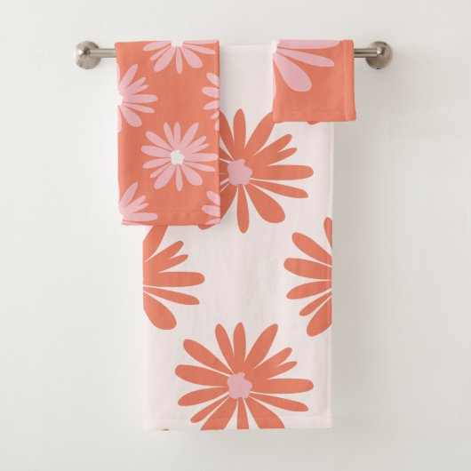 Korallenfarbe BOHO Muster Retro Badhandtuch Set (Insitu)