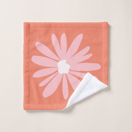 Korallenfarbe BOHO Muster Retro Badhandtuch Set (Waschlappen)