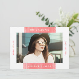 Korallenfarbe | Foto Graduation Party Einladung