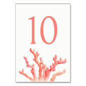 Korallenfarben-Orangenkunst Hochzeit Tischnummer (Rückseite)