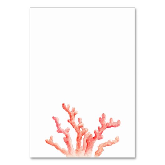 Korallenfarben Single Hochzeit Tischnummer (Vorderseite)