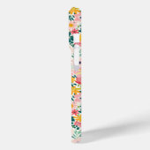 Korallenfarbene Ditsy-Blumen mit Monogramm Case-Mate iPhone Hülle (Rückseite / Links)