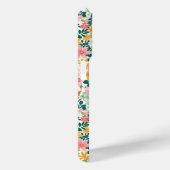 Korallenfarbene Ditsy-Blumen mit Monogramm Case-Mate iPhone Hülle (Rückseite / Rechts)
