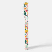 Korallenfarbene Ditsy-Blumen mit Monogramm Case-Mate iPhone Hülle (Rückseite / Links)