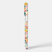 Korallenfarbene Ditsy-Blumen mit Monogramm Case-Mate iPhone Hülle (Rückseite / Links)
