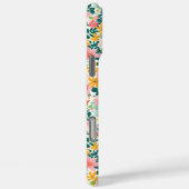 Korallenfarbene Ditsy-Blumen mit Monogramm Case-Mate iPhone Hülle (Rückseite / Rechts)
