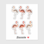 Korallenfarbene Flamingos Aufkleber (Blatt)