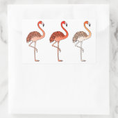Korallenfarbene Flamingos Rechteckiger Aufkleber (Tasche)