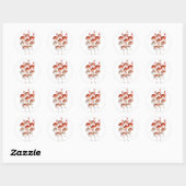 Korallenfarbene Flamingos Runder Aufkleber (Blatt)