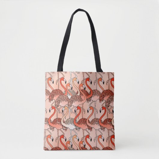 Korallenfarbene Flamingos Tasche (Vorderseite)