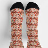 Korallenfarbene rosa Flamingos Muster Socken (Oben)