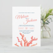 Korallenfarbenmalerei Einladung (Stehend Vorderseite)