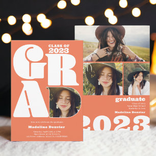 Korallenfett übergroß Grad 4 Foto 2023 Abschluss Einladung