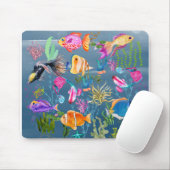 Korallenfisch, Blauer Ozean Mousepad (Mit Mouse)