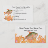 Korallenfische Schwarz-weiße einfache Küste Visitenkarte (Vorne/Hinten)