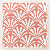 Korallenfizz und weiße Fans Glasuntersetzer (Vorderseite)