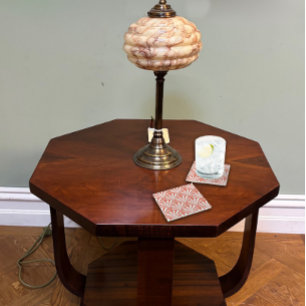 Korallenfizz und weiße Fans Glasuntersetzer