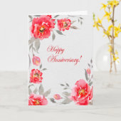 Korallenfloralblüten-Jubiläumskarte Karte (Gelbe Blume)