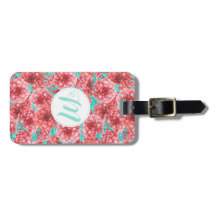 Korallenflorale Muster und Monogramm