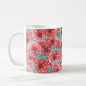 Korallenflorale Muster und Monogramm Kaffeetasse (Links)